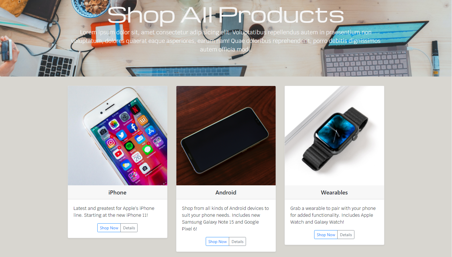 Techip Shop page